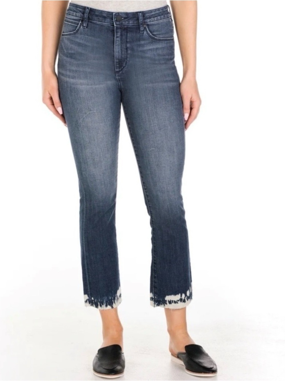 Articles of Society London High Rise Jeans | Dark Wash Tie Dye Hem | Size 25 NWT - Picture 8 of 10